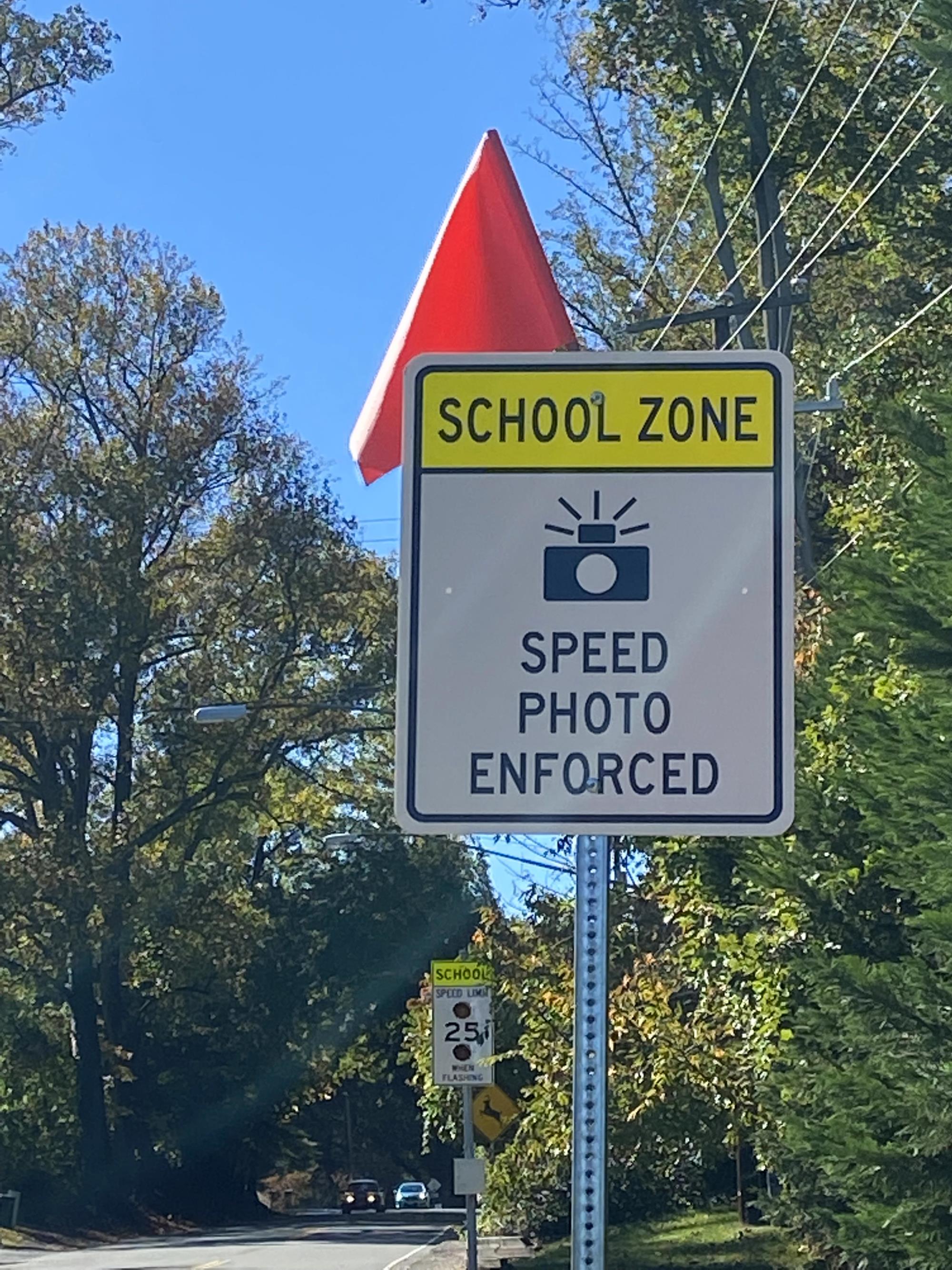 Speed Photo Enforcement sign on Blenheim Boulevard