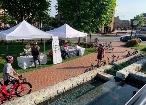 Fairfax City BTWD 2022 _tents in front of fountain