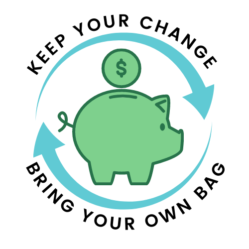 Keep your change, bring your own bag logo