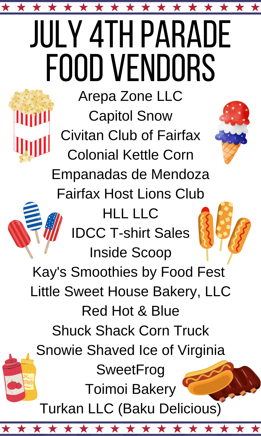 July 4th Parade Food Vendors