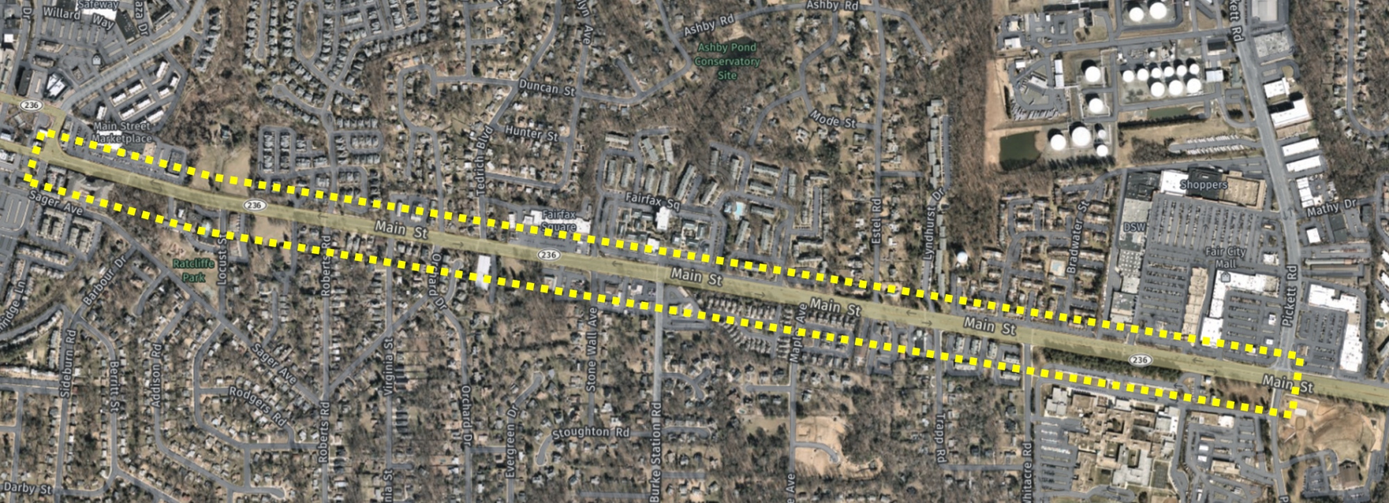 Main Street Road Safety Audit Study Area Map